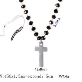 Stainless Steel Stone & Crystal Necklace