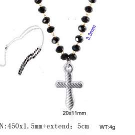 Stainless Steel Stone & Crystal Necklace