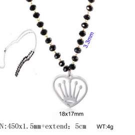 Stainless Steel Stone & Crystal Necklace