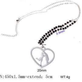 Stainless Steel Stone & Crystal Necklace