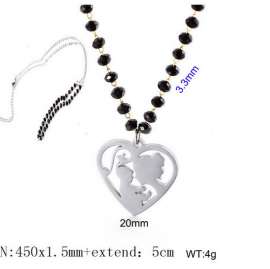 Stainless Steel Stone & Crystal Necklace