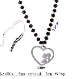 Stainless Steel Stone & Crystal Necklace