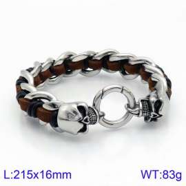 Stainless Steel Leather Bracelet