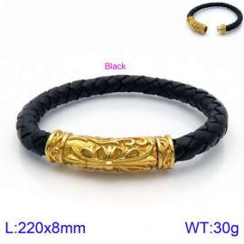 Stainless Steel Leather Bracelet