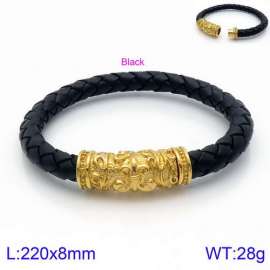 Stainless Steel Leather Bracelet