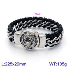 Stainless Steel Leather Bracelet