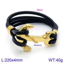 Stainless Steel Leather Bracelet