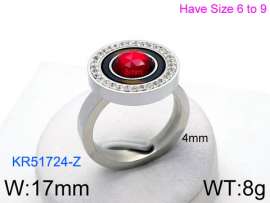 Stainless Steel Stone&Crystal Ring