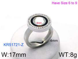 Stainless Steel Stone&Crystal Ring