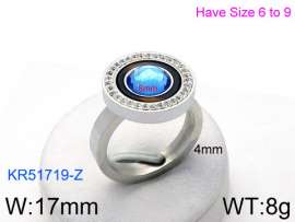 Stainless Steel Stone&Crystal Ring