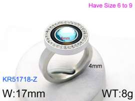 Stainless Steel Stone&Crystal Ring