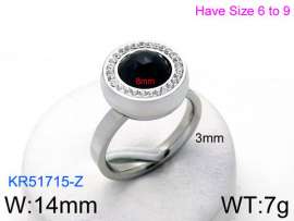 Stainless Steel Stone&Crystal Ring