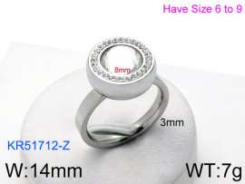 Stainless Steel Stone&Crystal Ring