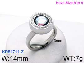 Stainless Steel Stone&Crystal Ring