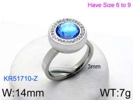 Stainless Steel Stone&Crystal Ring