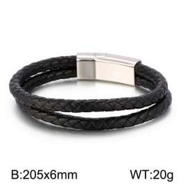 Stainless Steel Leather Bracelet