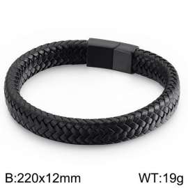 Stainless Steel Leather Bracelet