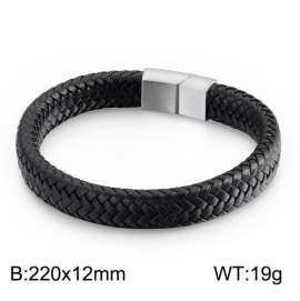 Stainless Steel Leather Bracelet