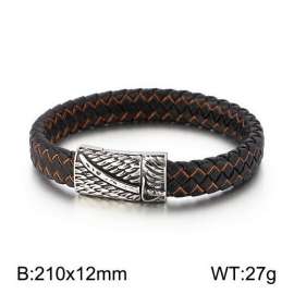 Stainless Steel Leather Bracelet