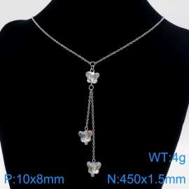 Stainless Steel Stone & Crystal Necklace