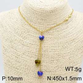 Stainless Steel Stone & Crystal Necklace