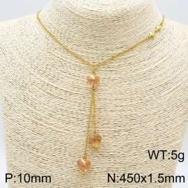 Stainless Steel Stone & Crystal Necklace