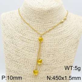 Stainless Steel Stone & Crystal Necklace