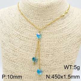 Stainless Steel Stone & Crystal Necklace