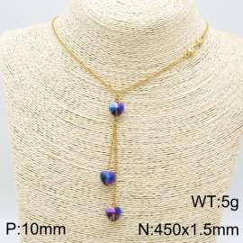 Stainless Steel Stone & Crystal Necklace