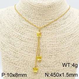 Stainless Steel Stone & Crystal Necklace