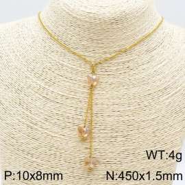 Stainless Steel Stone & Crystal Necklace