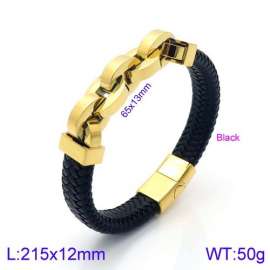 Stainless Steel Leather Bracelet