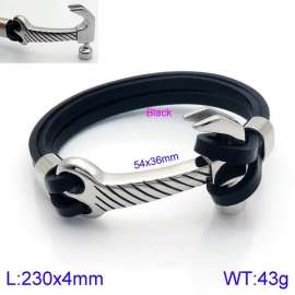 Stainless Steel Leather Bracelet