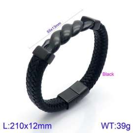 Stainless Steel Leather Bracelet