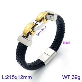 Stainless Steel Leather Bracelet