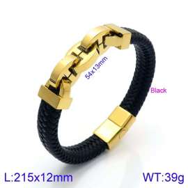 Stainless Steel Leather Bracelet