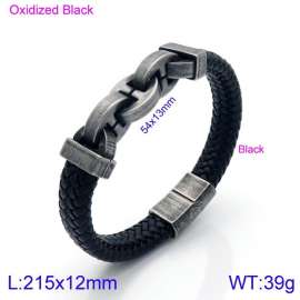 Stainless Steel Leather Bracelet