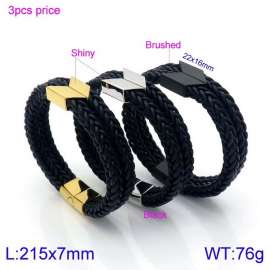 Stainless Steel Leather Bracelet