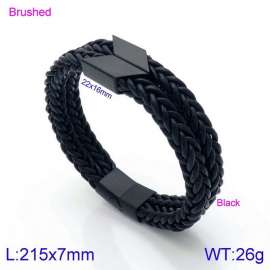 Stainless Steel Leather Bracelet