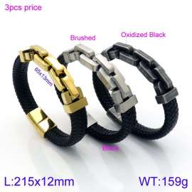 Stainless Steel Leather Bracelet