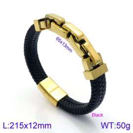 Stainless Steel Leather Bracelet