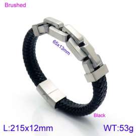 Stainless Steel Leather Bracelet