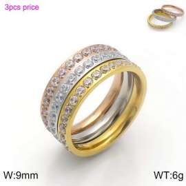 Stainless Steel Stone&Crystal Ring