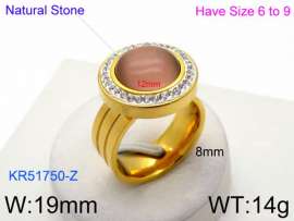 Stainless Steel Stone&Crystal Ring