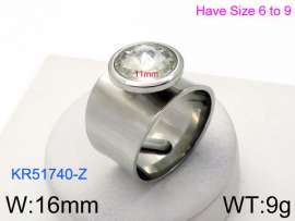 Stainless Steel Stone&Crystal Ring