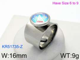 Stainless Steel Stone&Crystal Ring