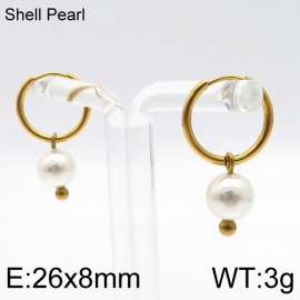 SS Shell Pearl Earrings