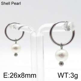 SS Shell Pearl Earrings