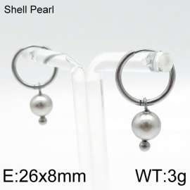 SS Shell Pearl Earrings