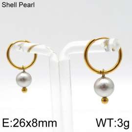 SS Shell Pearl Earrings